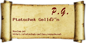 Ptatschek Gellén névjegykártya